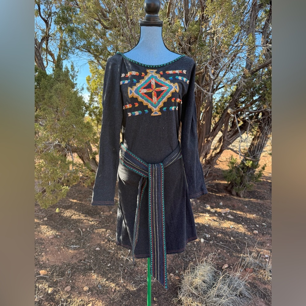 Embroidered gray DD Ranch Dress